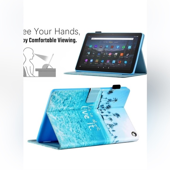 The Case for Amazon Fire HD 10 Tablet Smart PU Leather Case Slim-beach - Picture 8 of 14